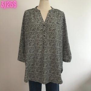 Mandy Evans- Black & White Animal print Blouse /Top - 3/25$